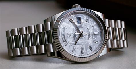 rolex daydate meteorite|Rolex Day-Date platinum meteorite.